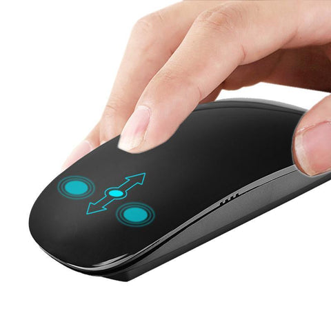 Ergonomic USB Wireless Touch Wheel Slim Mouse - The unique Gadget