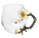 Novelty Glass Cups with Flower Enamel Handles - The unique Gadget