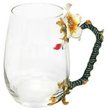 Novelty Glass Cups with Flower Enamel Handles - The unique Gadget